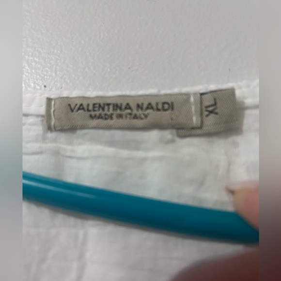 🍒Valentina Naldi Eyelet Cotton Dress Made in Italy Elastic Waist V-Neck - Picture 3 of 3